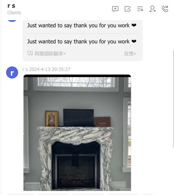 High end Italian Arabescato carved marble fireplace — image 5