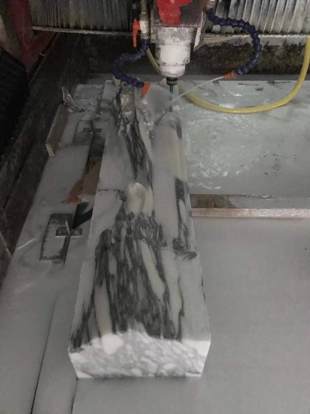 High end Italian Arabescato carved marble fireplace — image 11
