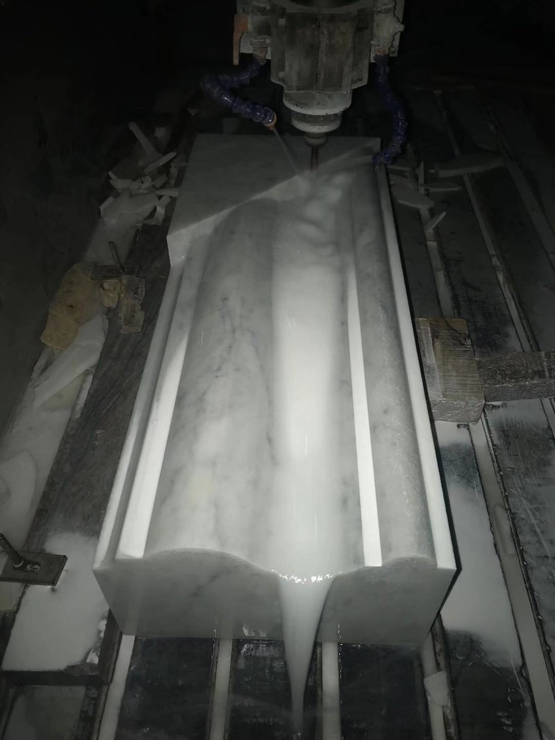 Customized natural Italian Carrara White Marble Fireplace Mantel — image 7