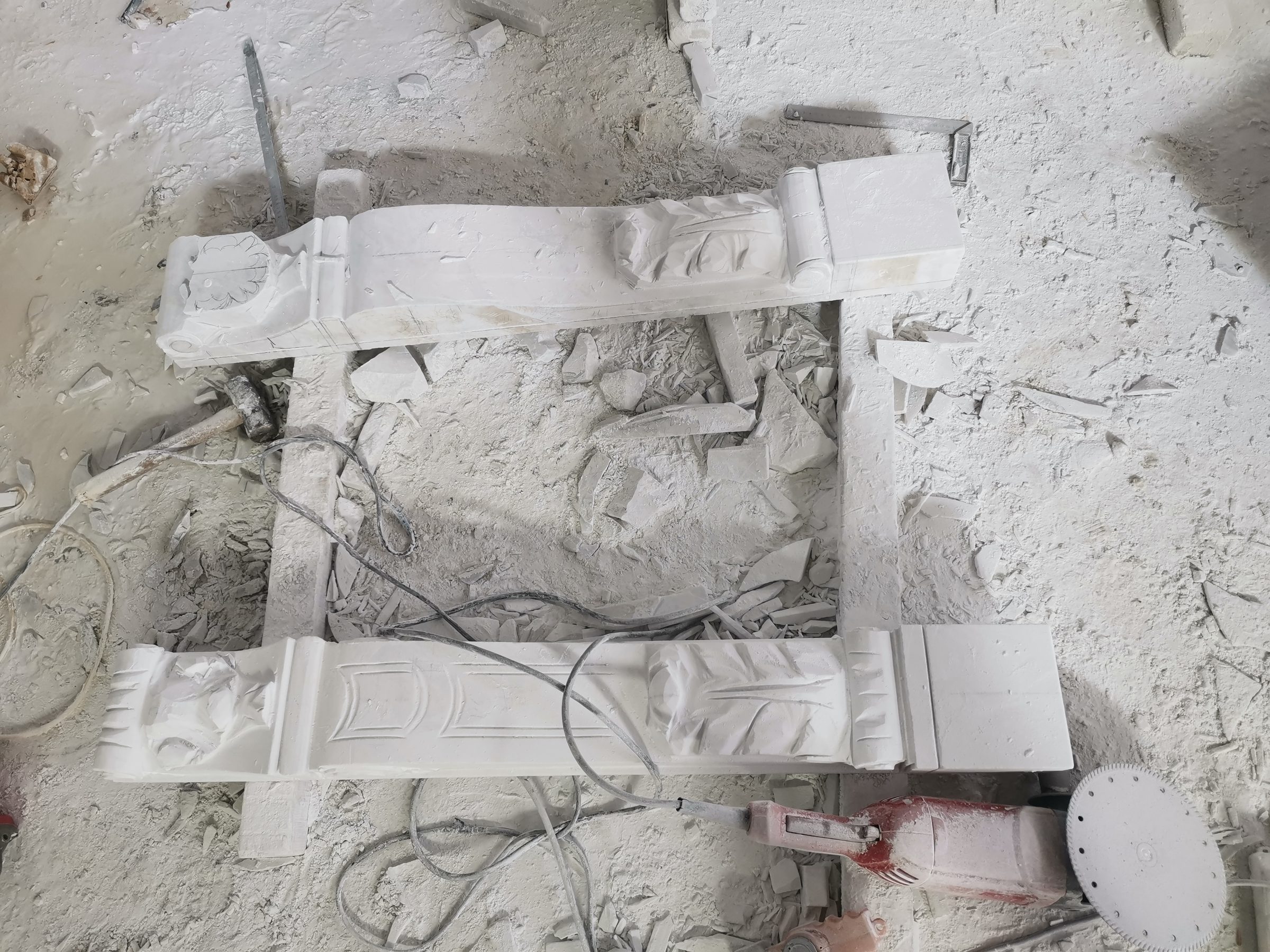Customized natural Italian Carrara White Marble Fireplace Mantel — image 10