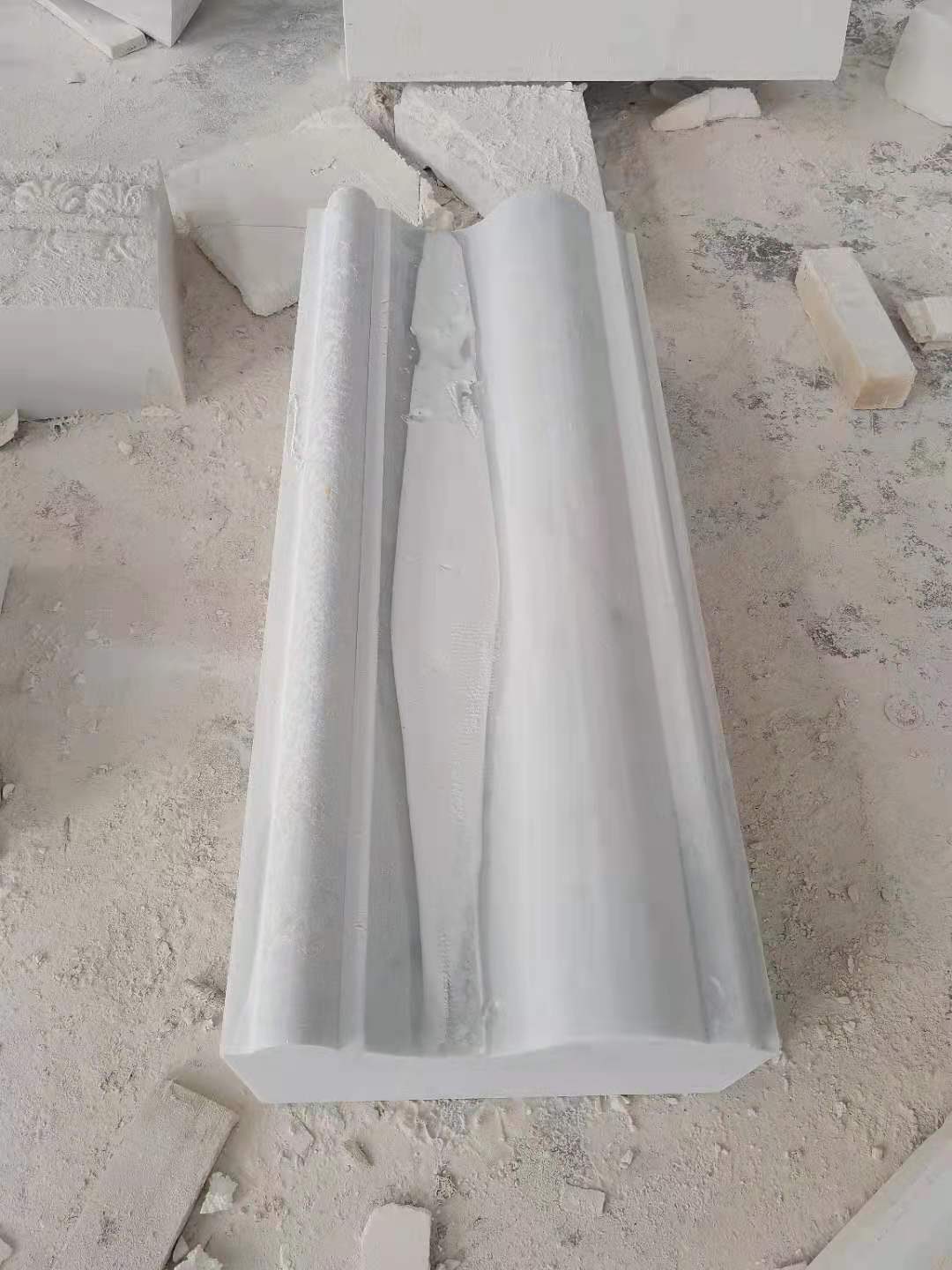 Customized natural Italian Carrara White Marble Fireplace Mantel — image 11