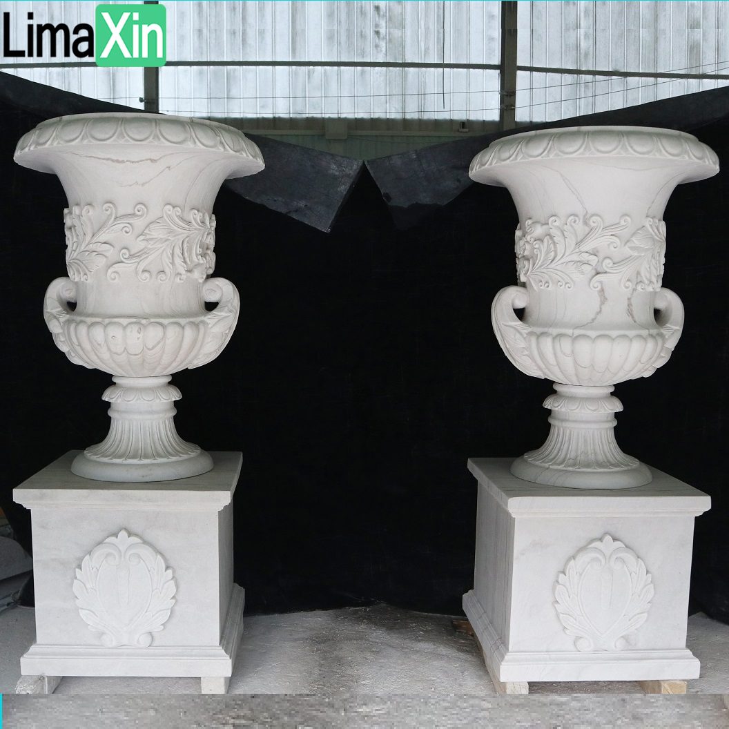 Customized garden stone works natural stone gazebo and urns — image 2