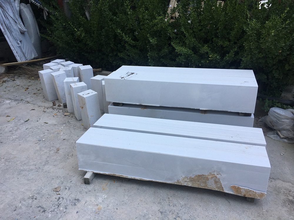 Customized garden stone works natural stone gazebo and urns — image 5