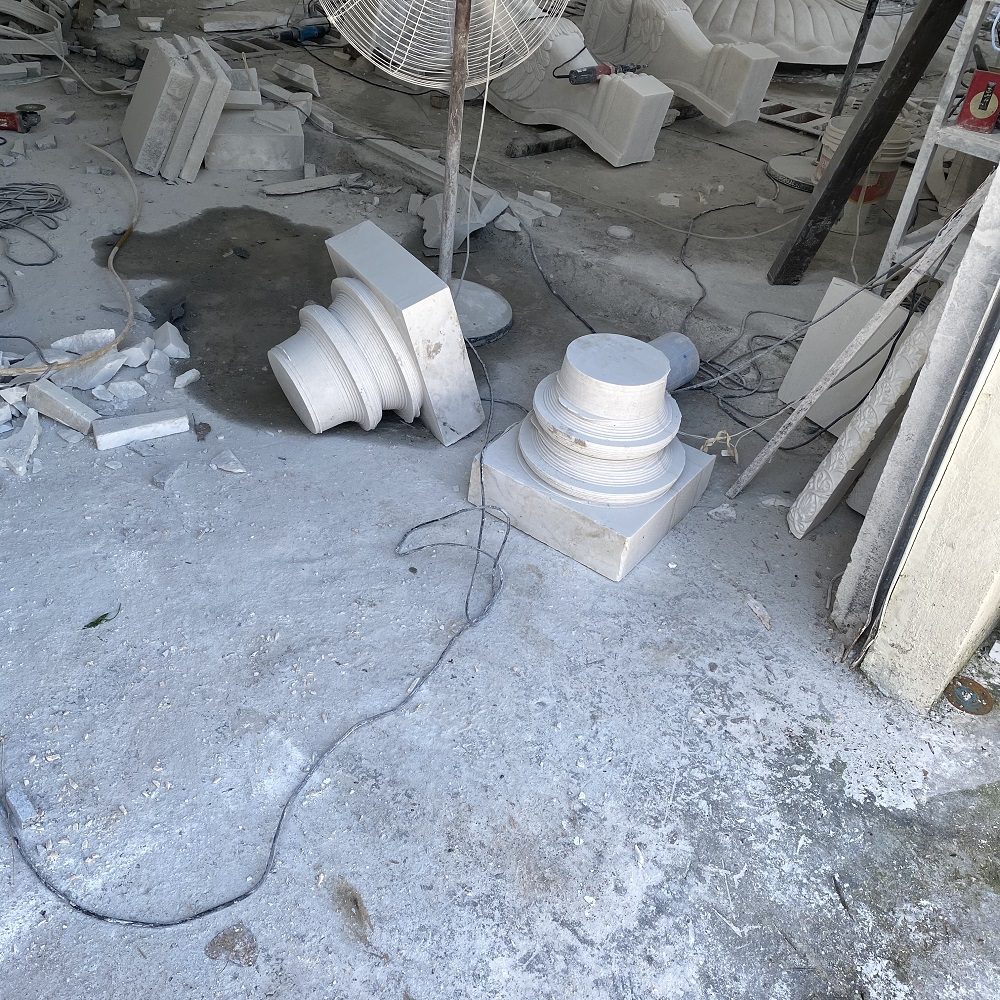 Customized garden stone works natural stone gazebo and urns — image 7