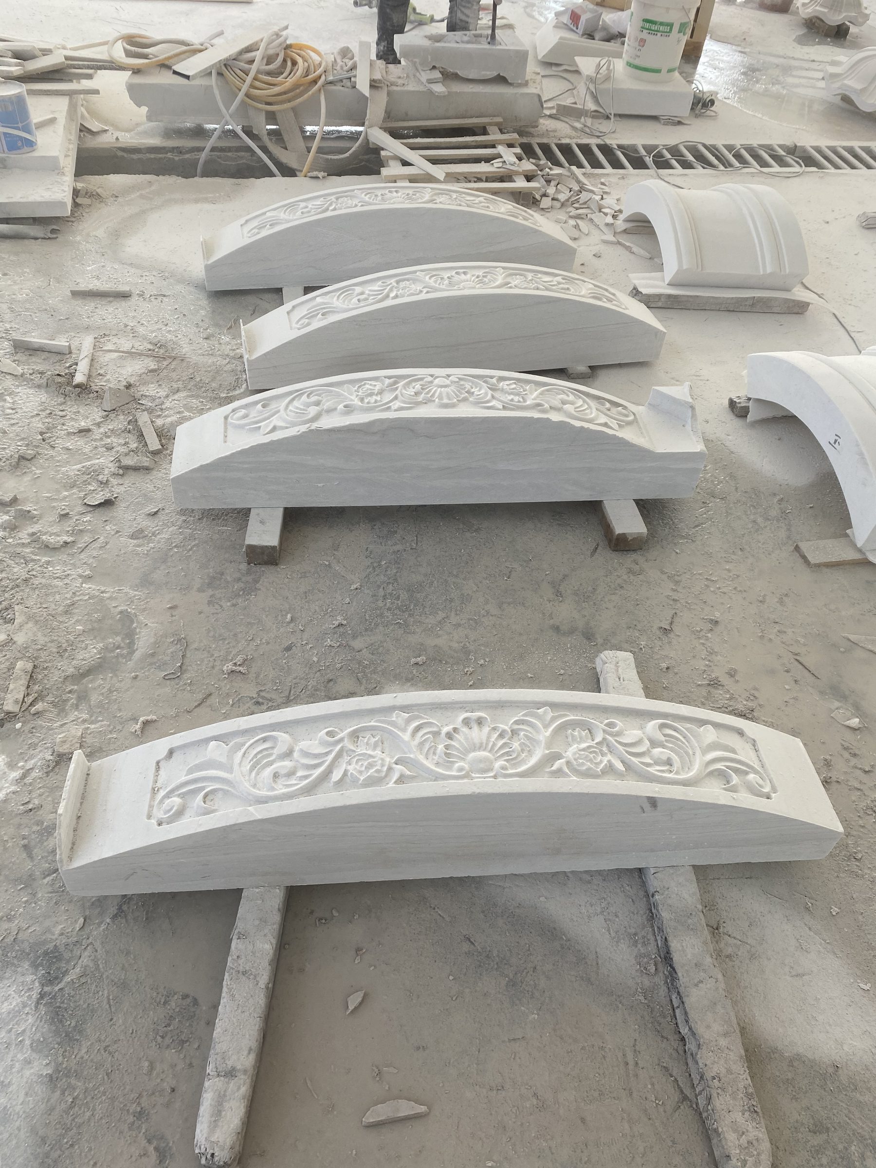 Customized garden stone works natural stone gazebo and urns — image 8