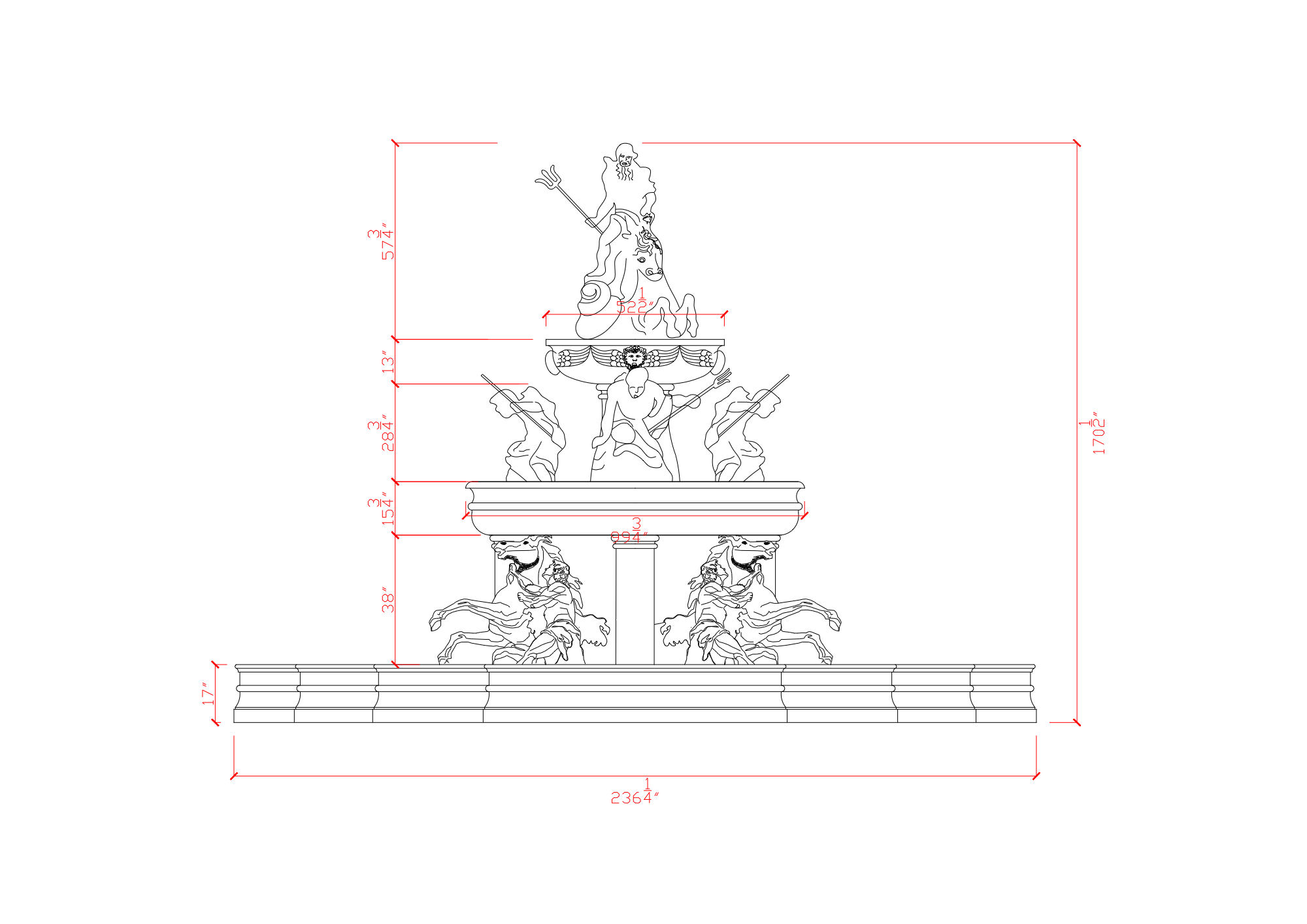 Ornate Tiered Marble Garden Fountain — image 6
