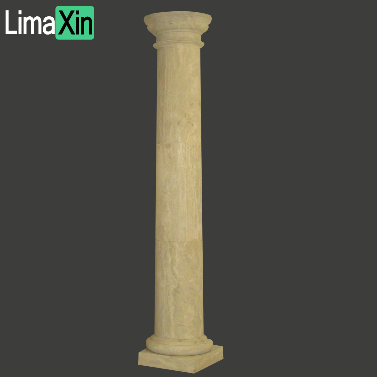 Classic design beige travertine Tuscan style stone pillar