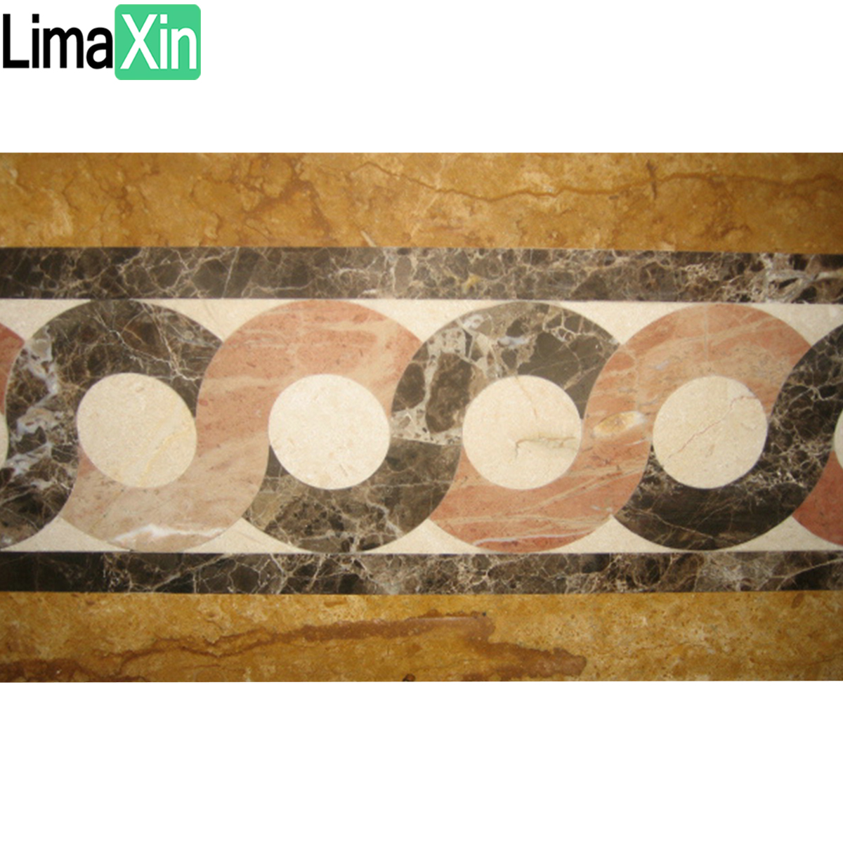 Custom design home floor marble pattern water jet borders — image 4