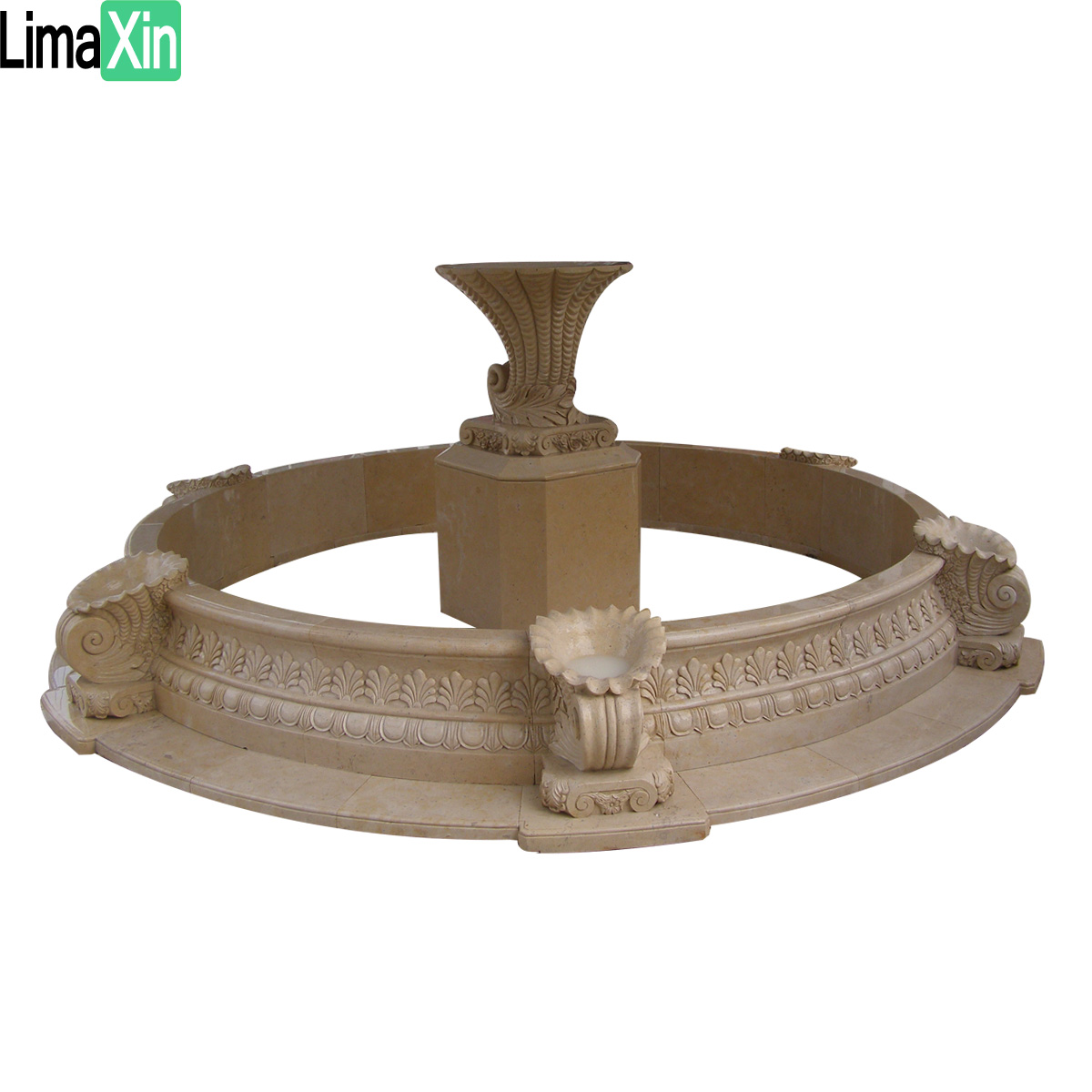 Customized natural stone travertine garden water fountain — image 2