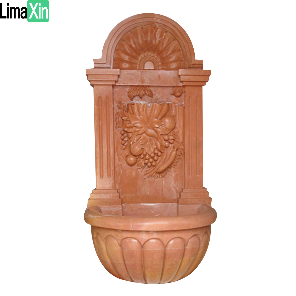 Antique finish lion head marble wall water fountain — image 7