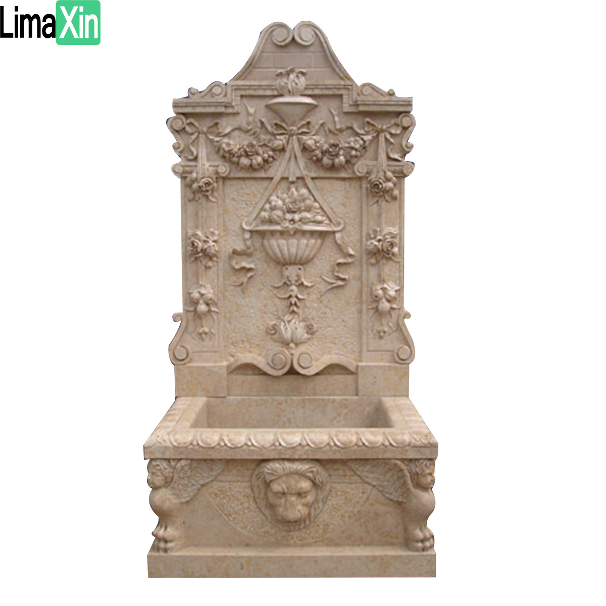 Hand carved white marble wall fountain — image 3