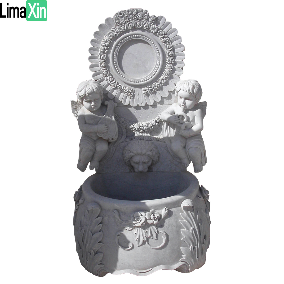 Customized natural beige travertine limestone fountain — image 2