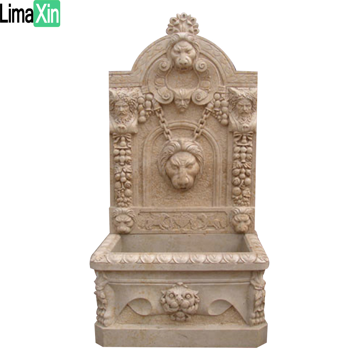 Hand carved white marble wall fountain — image 4