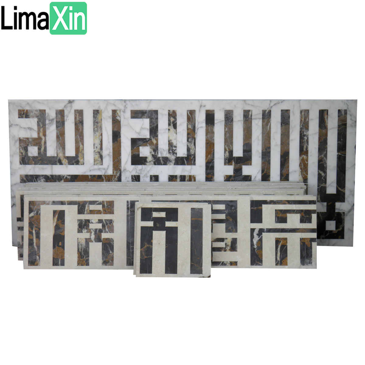 Custom design home floor marble pattern water jet borders — image 6