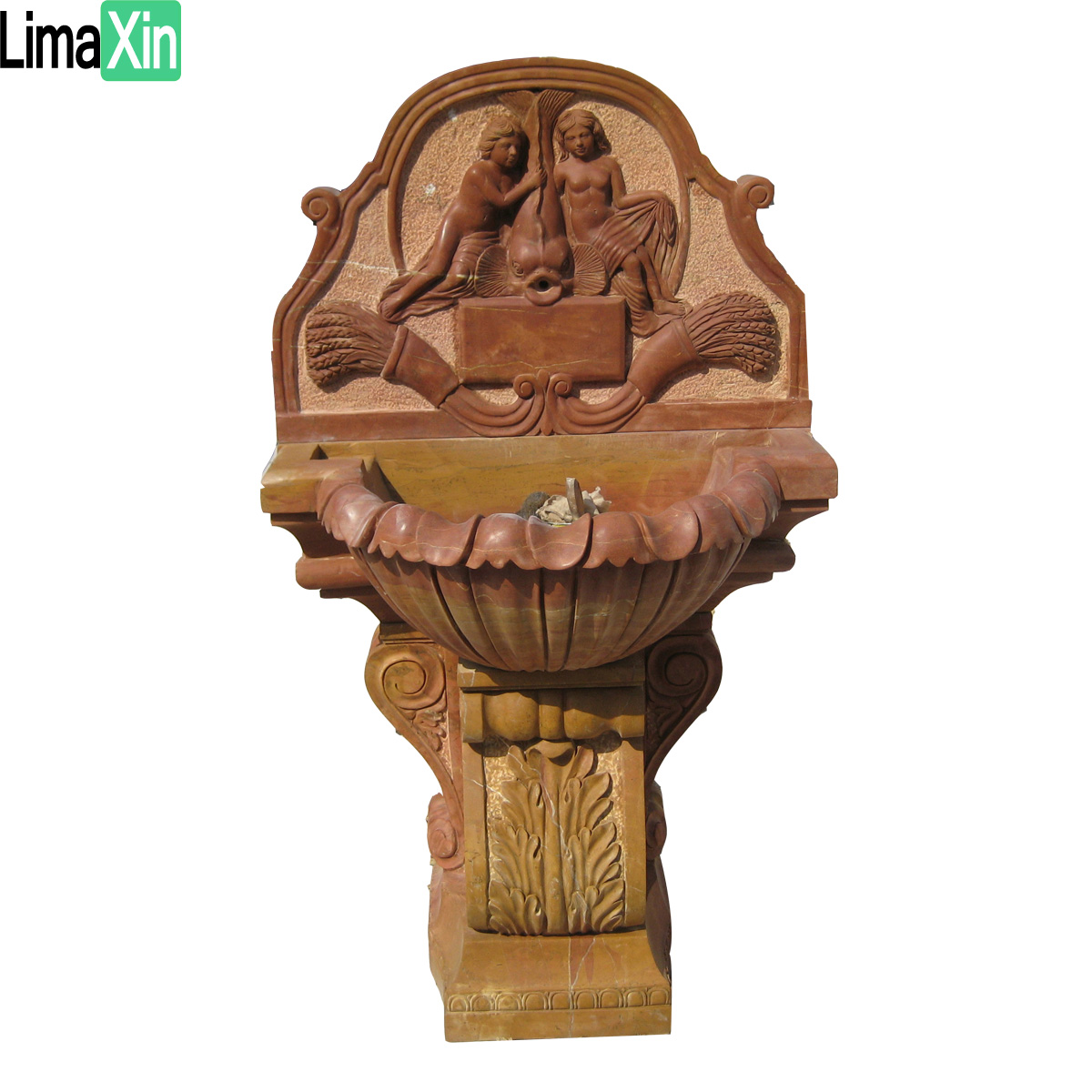 Customized unique antique limestone wall fountain — image 1