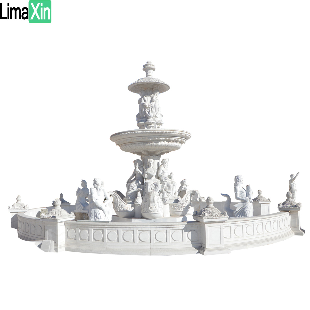 Large size Apollo Chariot white marble horse fountain — image 1