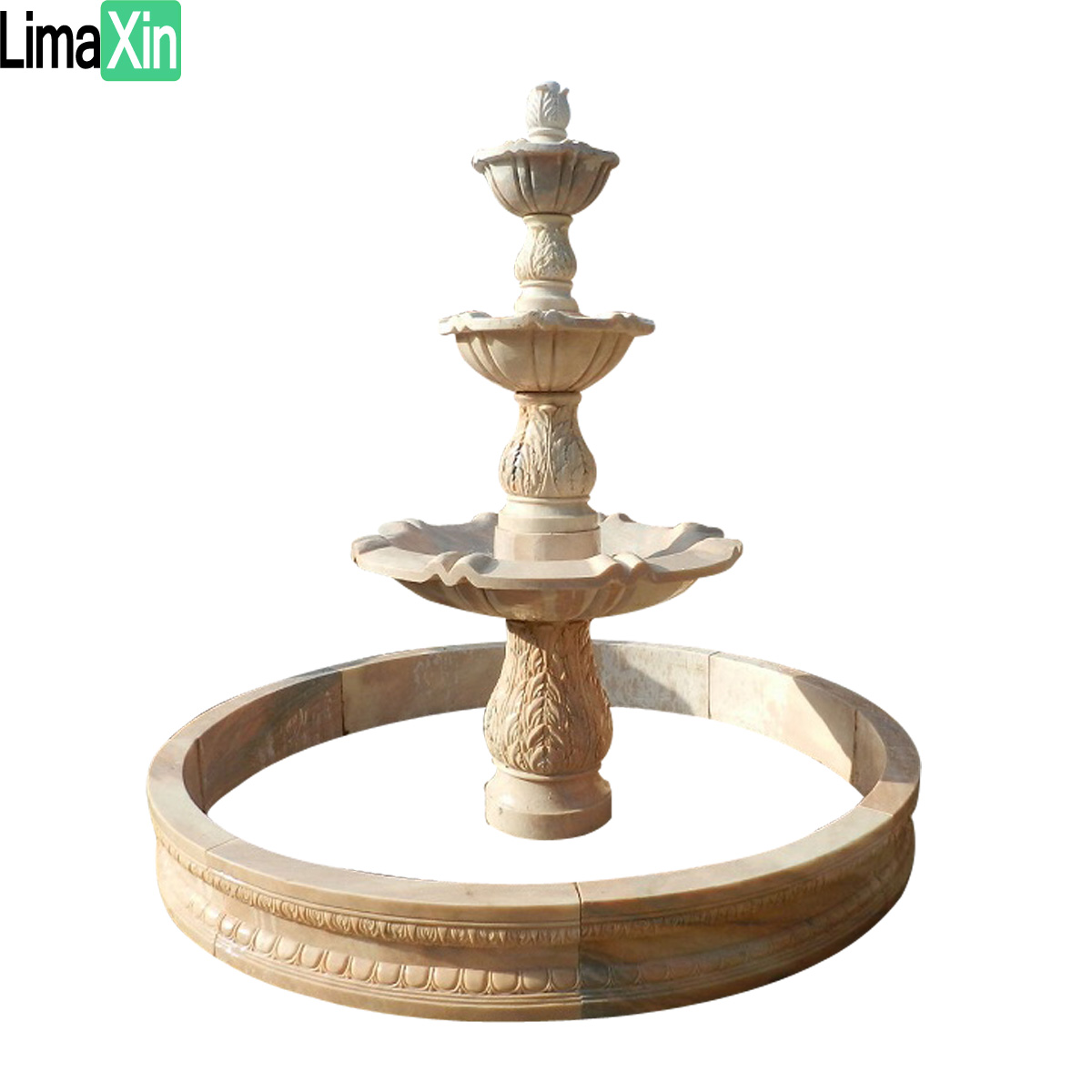 Customized natural stone travertine garden water fountain — image 6