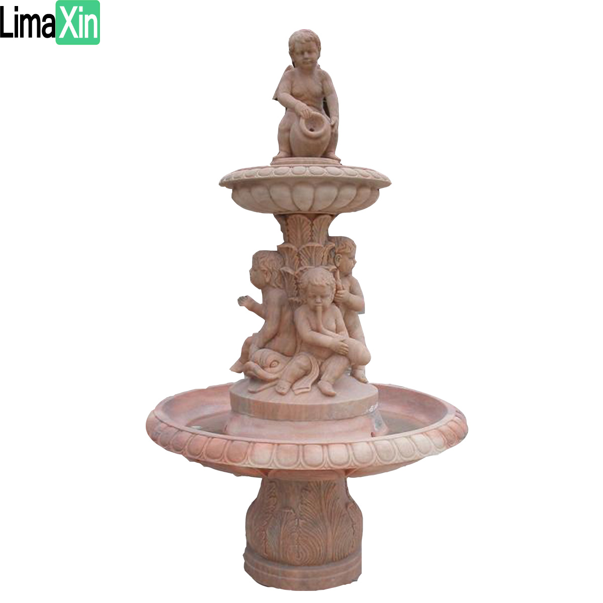 Classic design mini size antique French style garden stone water fountain — image 4