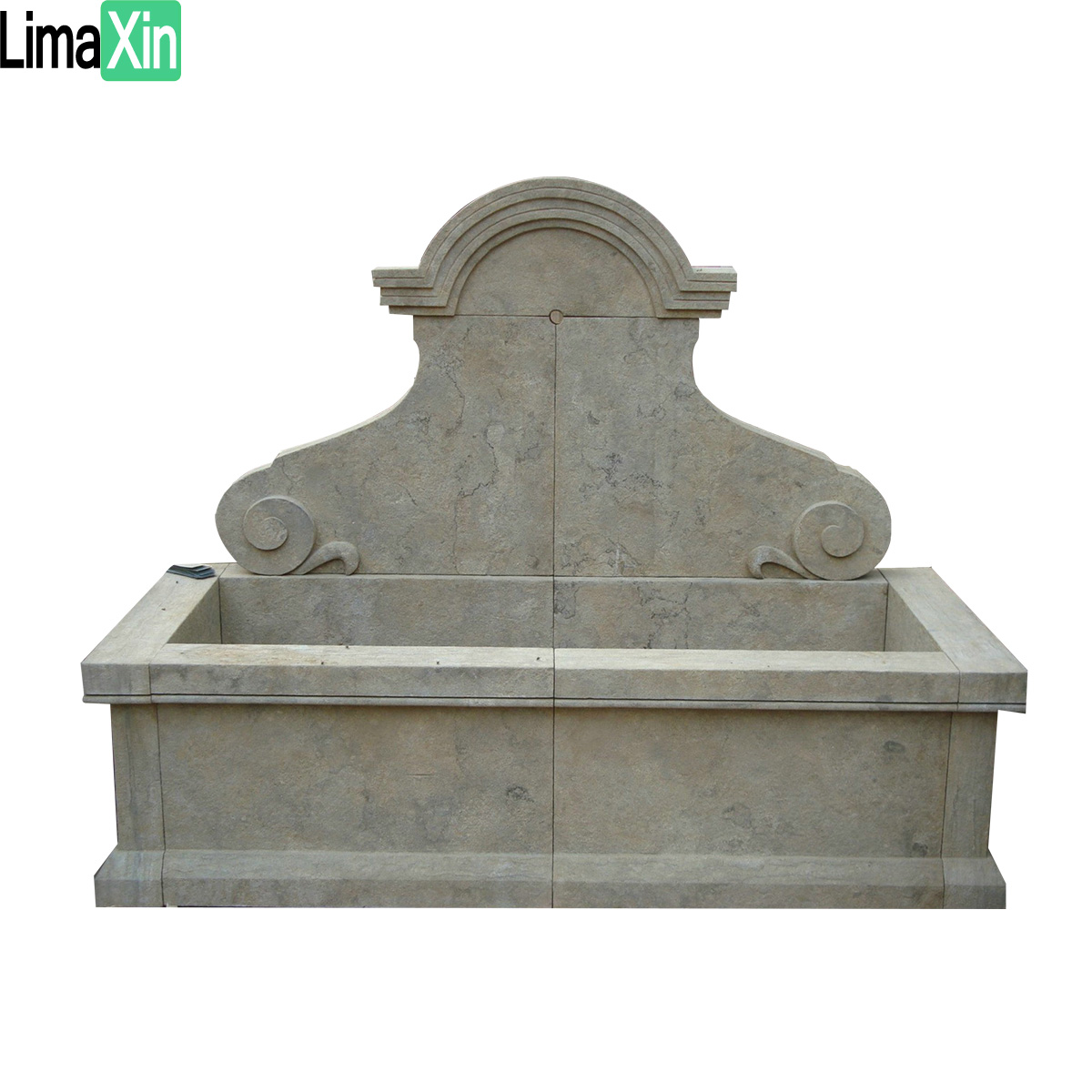 Antique finish lion head marble wall water fountain — image 1