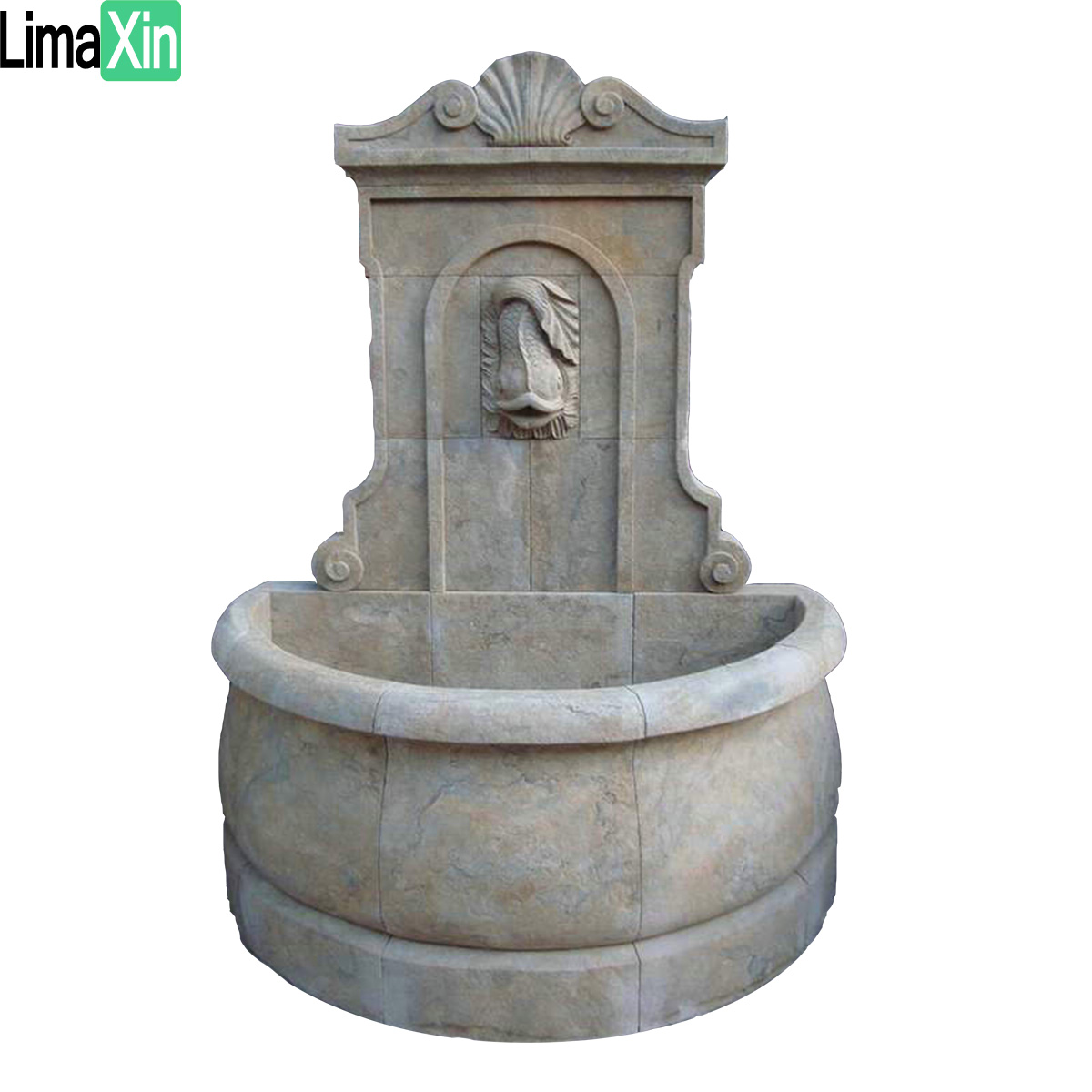 Customized unique antique limestone wall fountain — image 5