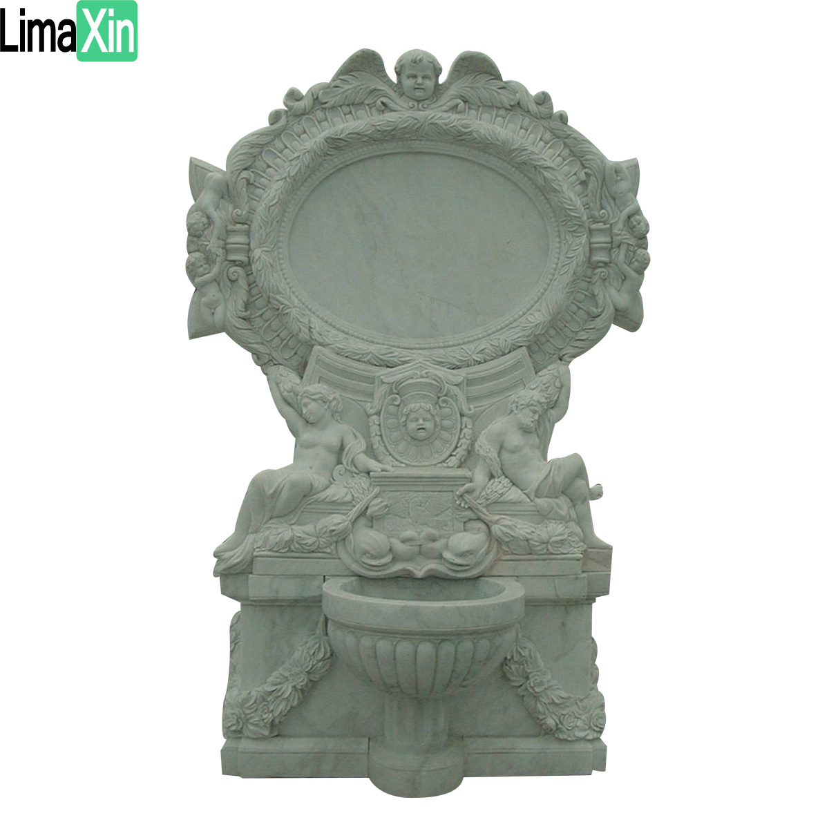 Hand carved marble wall fountain — image 1