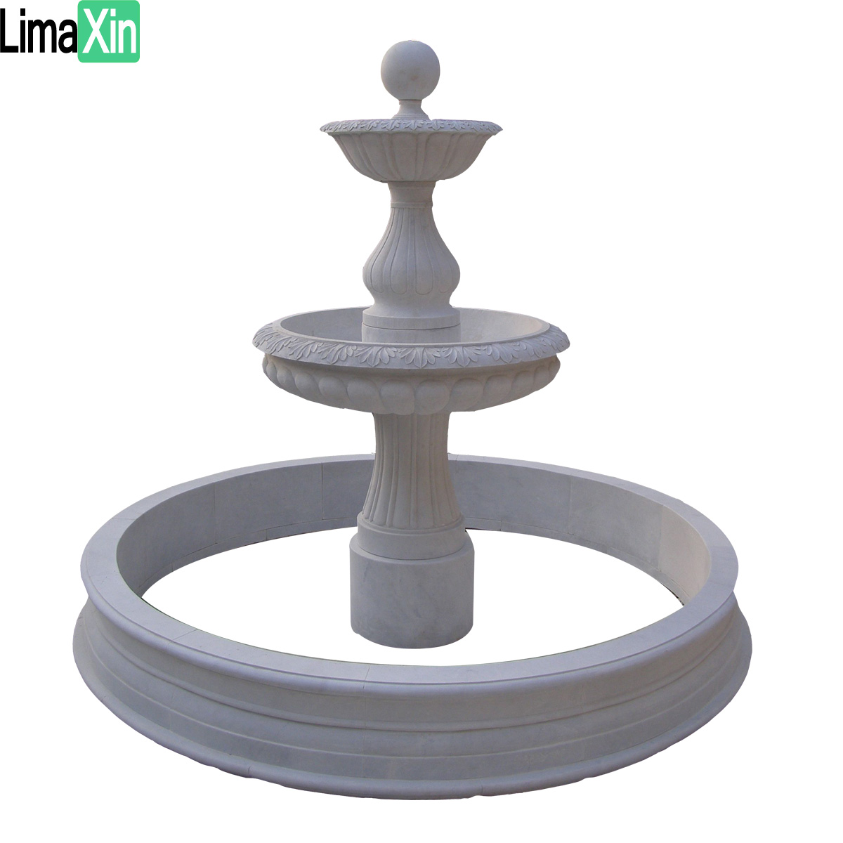 Customized natural stone travertine garden water fountain — image 5