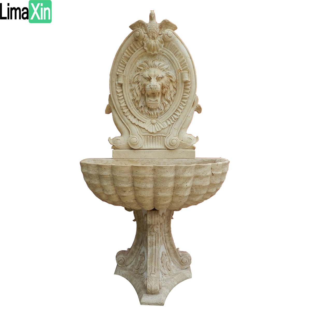 Hand carved white marble wall fountain — image 2