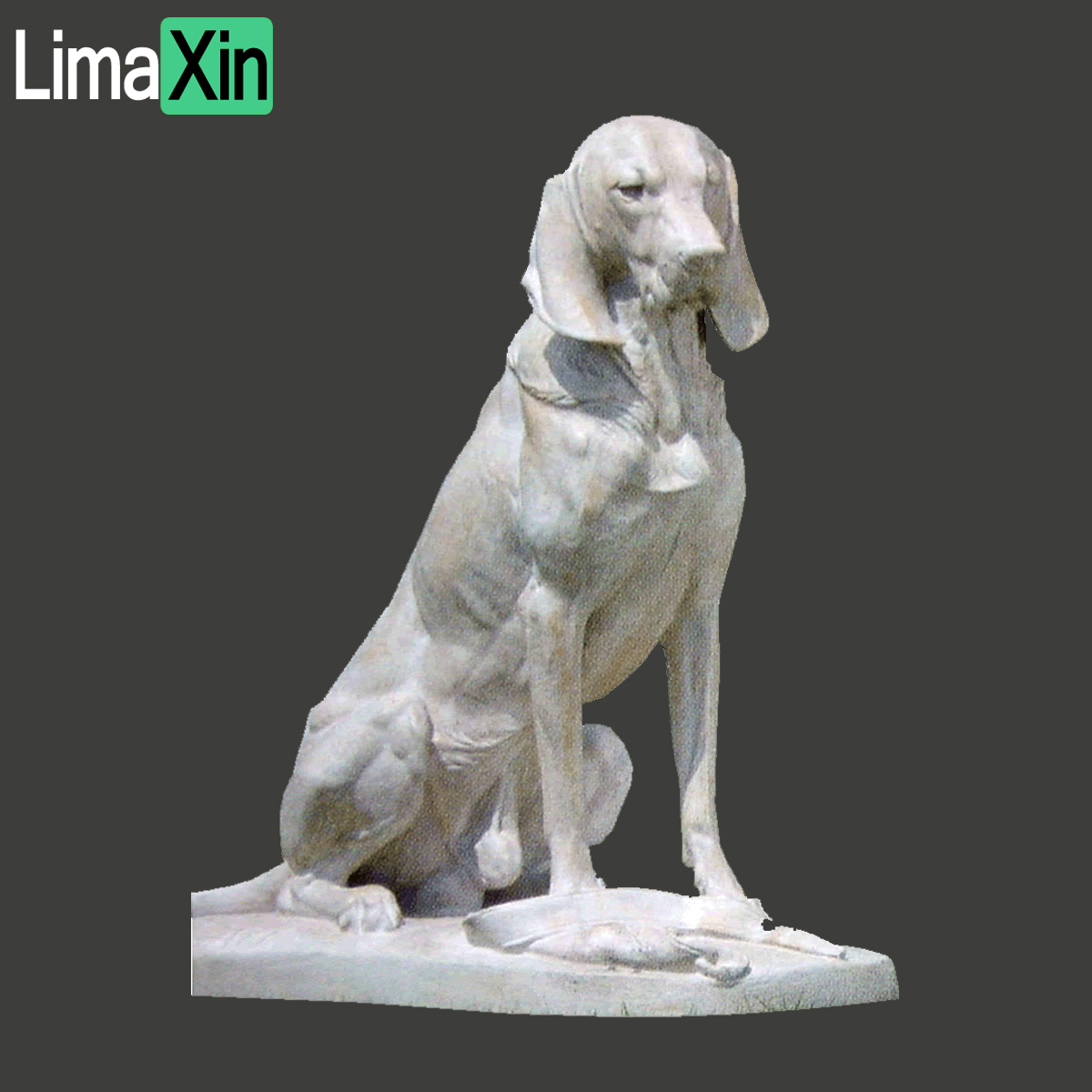 Custom designed life size natural marble dog statue