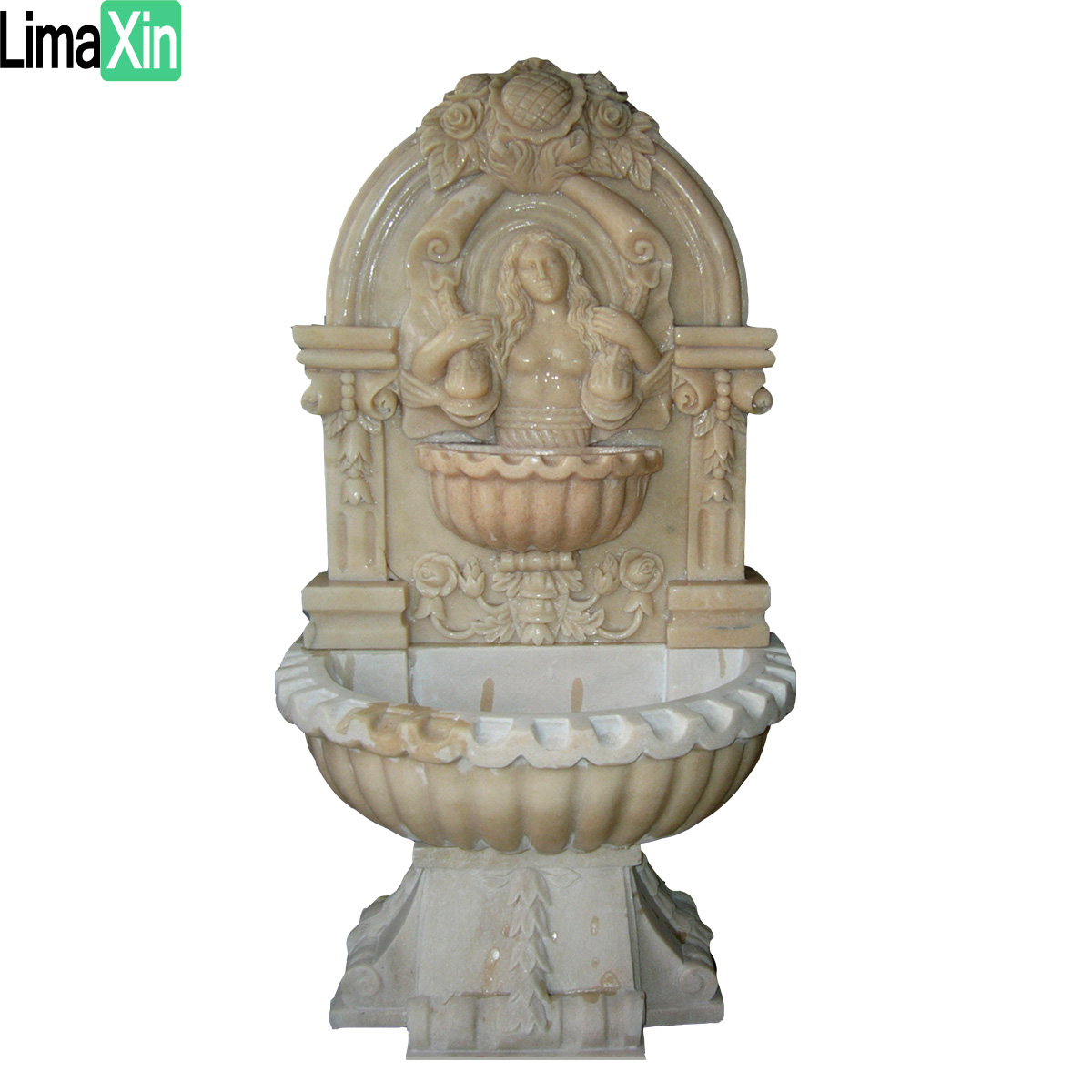 Customized natural beige travertine limestone fountain — image 4
