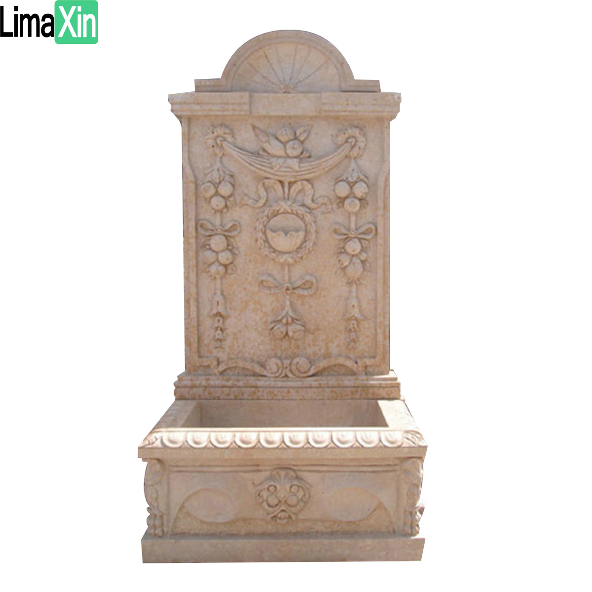 Hand carved white marble wall fountain — image 5