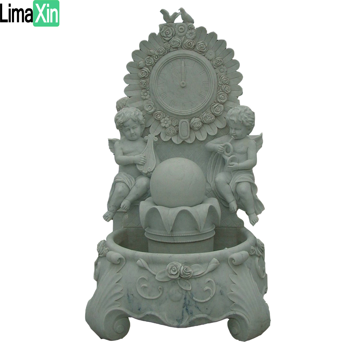 Customized natural beige travertine limestone fountain — image 7